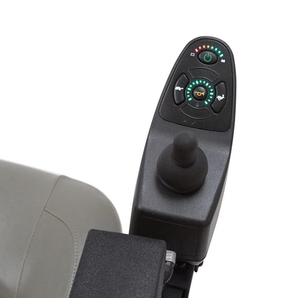 Golden Technologies Compass Mid-Wheel Drive Power Wheelchair control panel and joystick