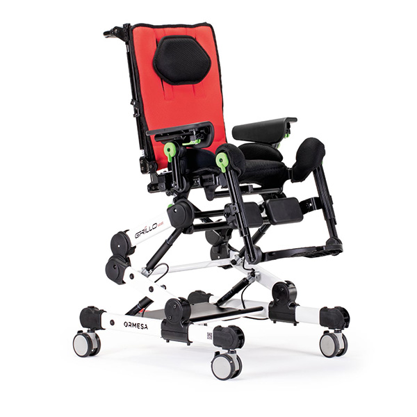 Grillo Adaptive Seating red, front left view