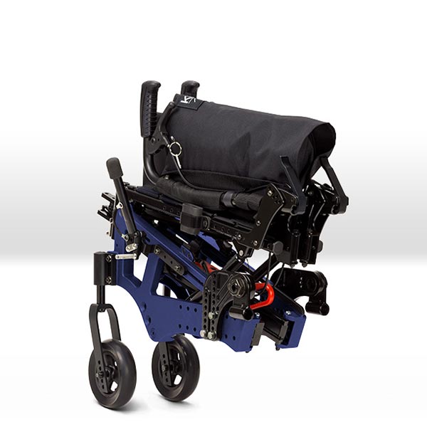 Ki Mobility Liberty FT wheelchair that has been folded up