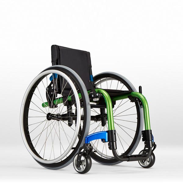 Ki Mobility Little Wave Clik Rigid Pediatric Wheelchair angled view
