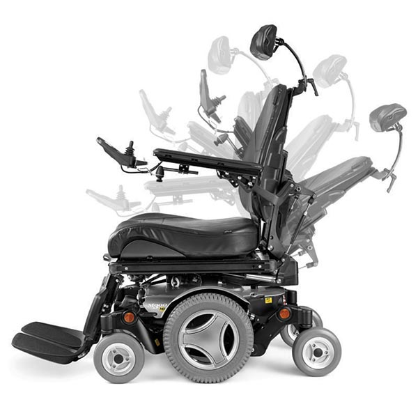 Permobil M300 Tilt and Recline Power Wheelchair available at Action Seating and Mobility in Oklahoma, Arkansas, and Colorado