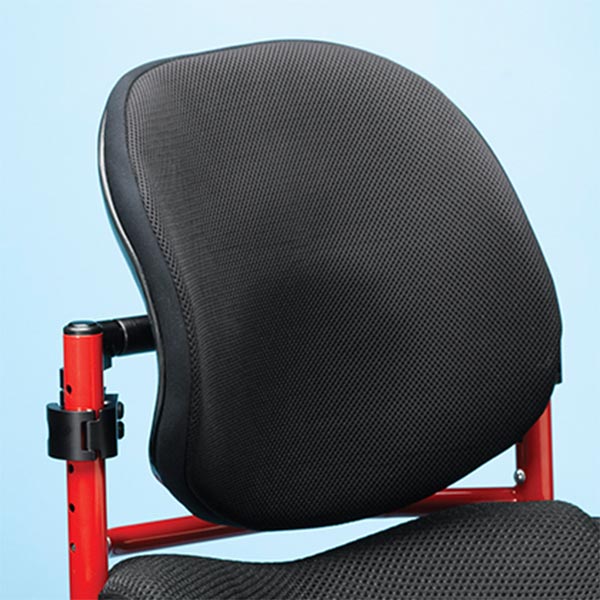 up close shot of the back of a wheelchair using the Ride Designs Custom Back Wheelchair Back Cushion