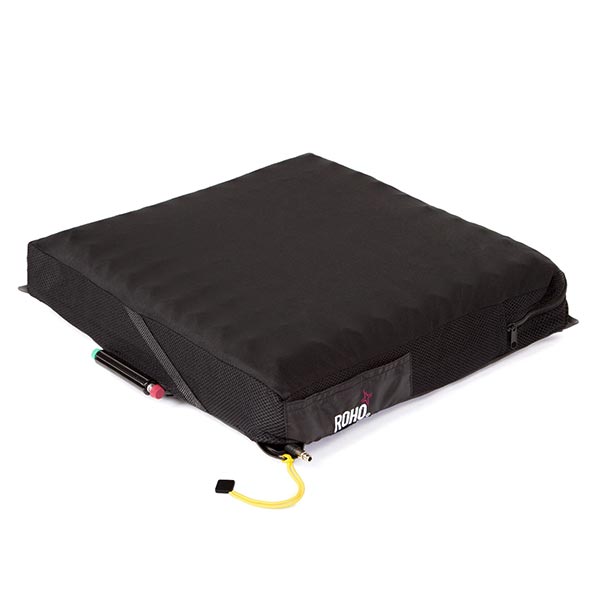 The ROHO QUADTRO SELECT HIGH PROFILE wheelchair cushion with outer covering